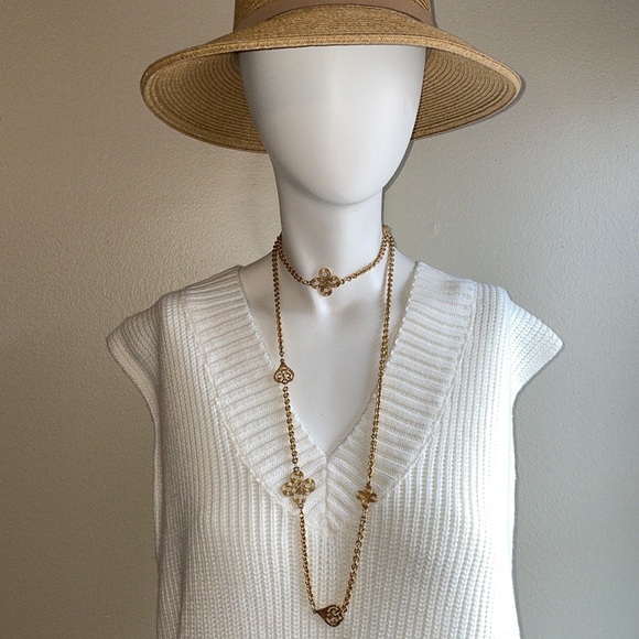 Double Layer Goldtone Necklace - Picture 2 of 5